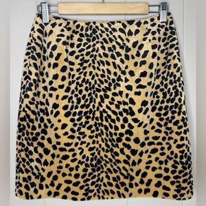 VTG Gigi Clark Leopard Faux Fur Pencil Mini Skirt Womens Size Medium